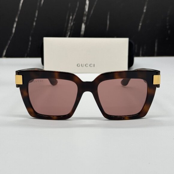 NEW GG1689S 002 GUCCI SUNGLASSES HAVANA WOMEN EYEWEAR GUCCI - Picture 3 of 16